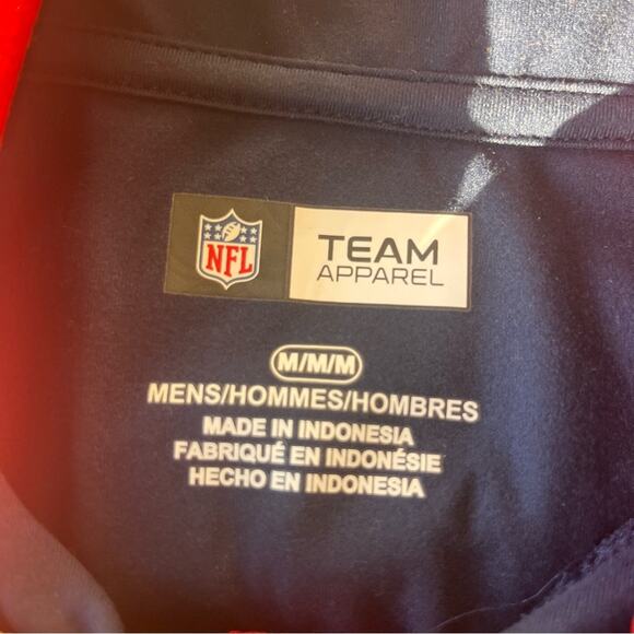 NFL Team Apparel Quarter Zip Pullover Shirt New England Patriots mens medium M - Picture 2 of 7